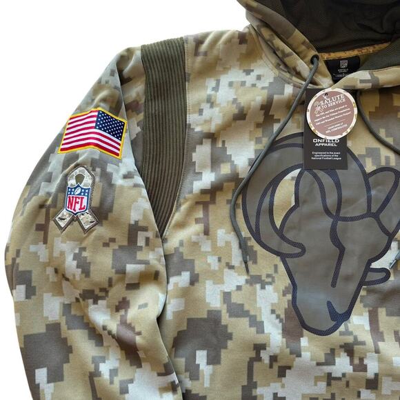 Nike Los Angeles Rams Salute To Service #99 Donald NWT Performance Hoodie Size L - Picture 3 of 11